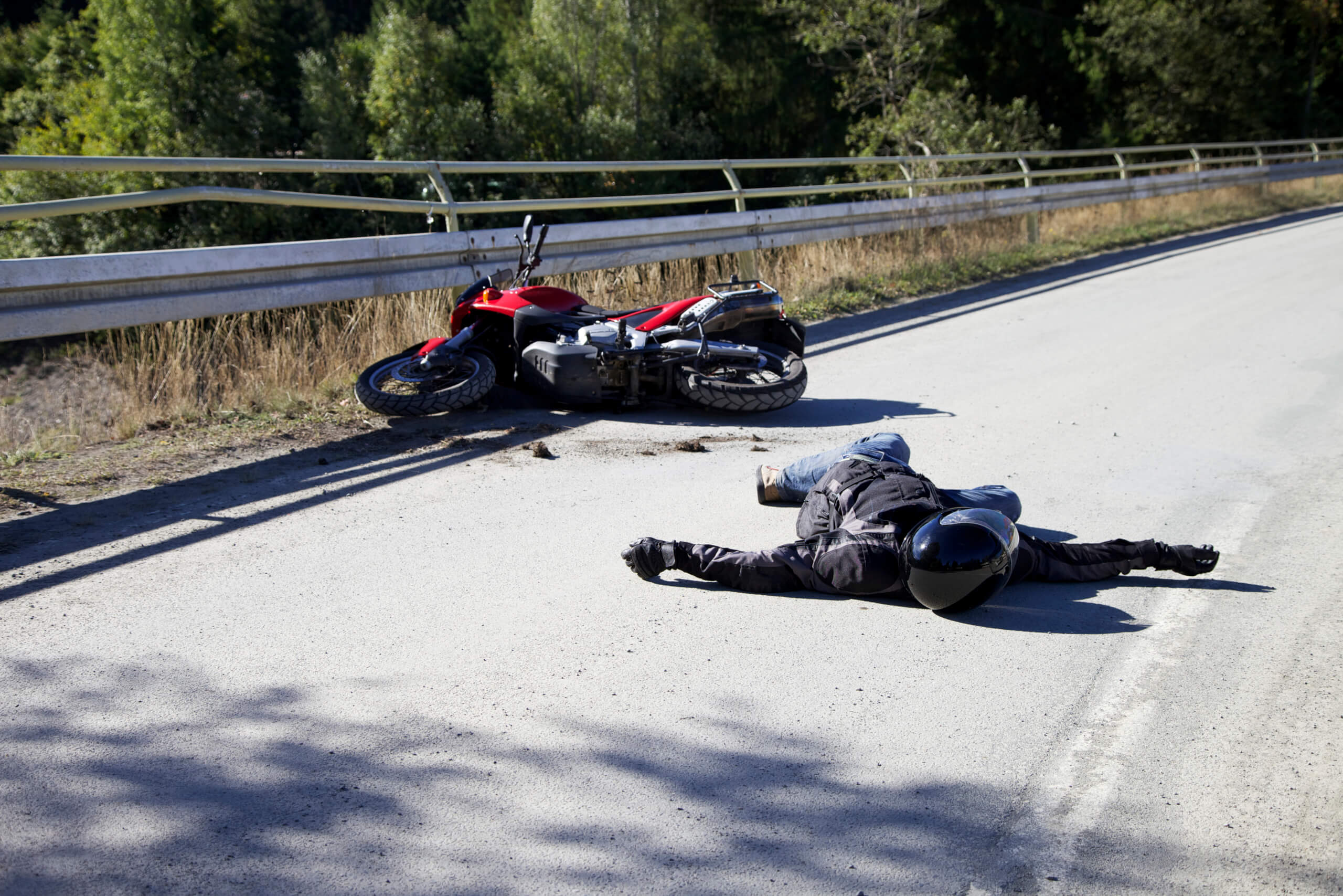 Who can access accidental death benefits after motorcyclist crash near